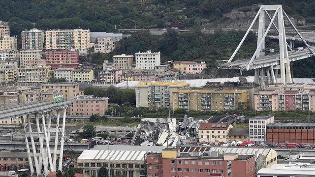 Viaducto derrumbado en Génova. FLAVIO LO SCALZO