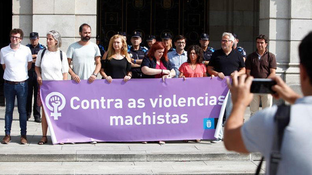 Concentración celebrada este lunes en A Coruña. CABALAR (EFE)