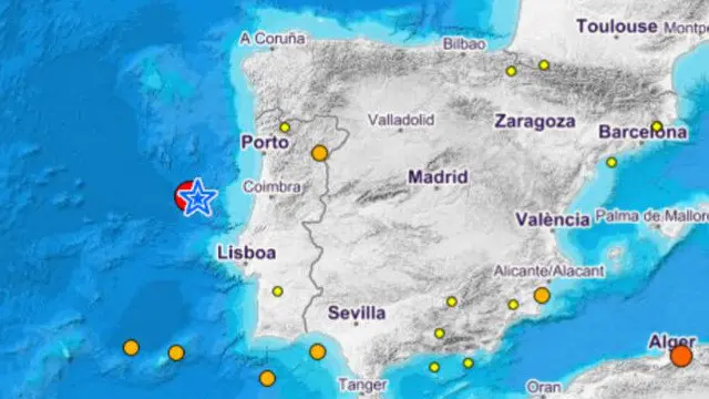 Zona en la que se produjo el terremoto. IGN