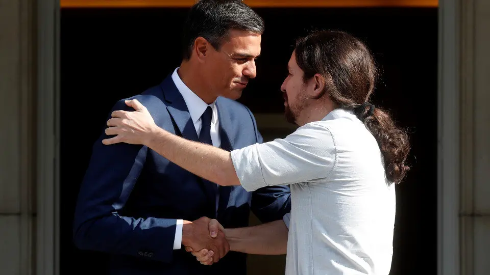 Pedro Sánchez y Pablo Iglesias en Moncloa. KIKO HUESCA (EFE)