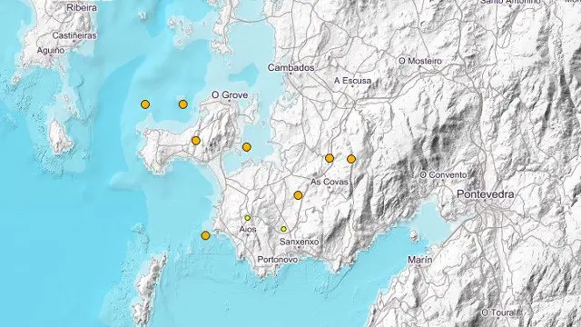 Terremotos registrados en las últimas 72 horas en la provincia de Pontevedra. IGN