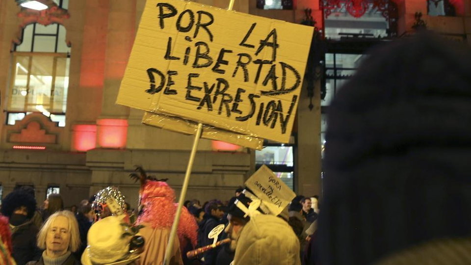 Protesta en Madrid en defensa de la libertad de expresión. AEP