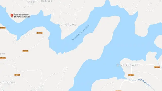 Mapa de la zona del embalse de Portodemouros