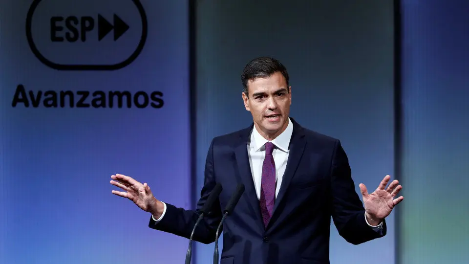 Pedro Sánchez, en el acto por sus cien días del Gobierno. EMILIO NARANJO