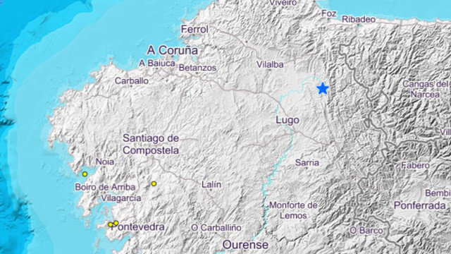 Terremoto localizado en A Pastoriza. IGN