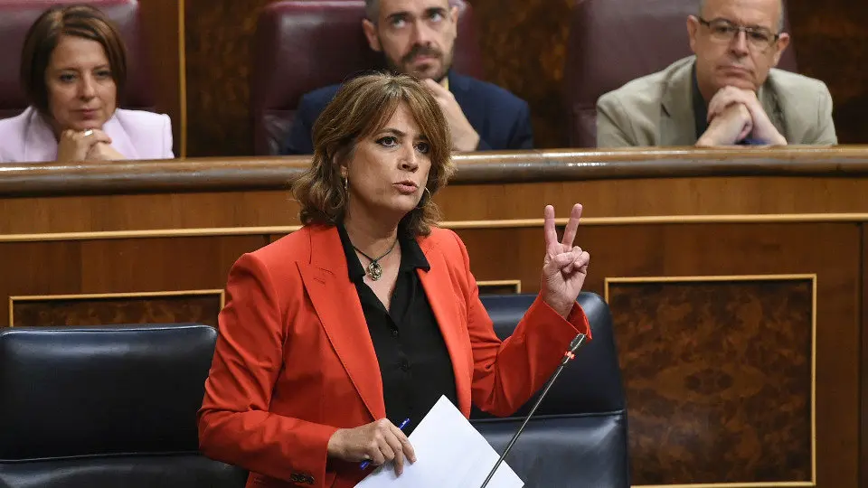 La ministra de Justicia, Dolores Delgado, el miércoles en el pleno del Congreso de los Diputados. F. VILLAR EFE)