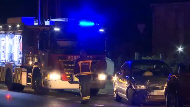 Uno de los vehículos implicados en el accidente. TVG (Valga)