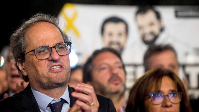 El presidente de la Generalitat, Quim Torra, participa en la concentración &#34;Un año de vergüenza, un año de dignidad&#34;. QUIQUE GARCÍA