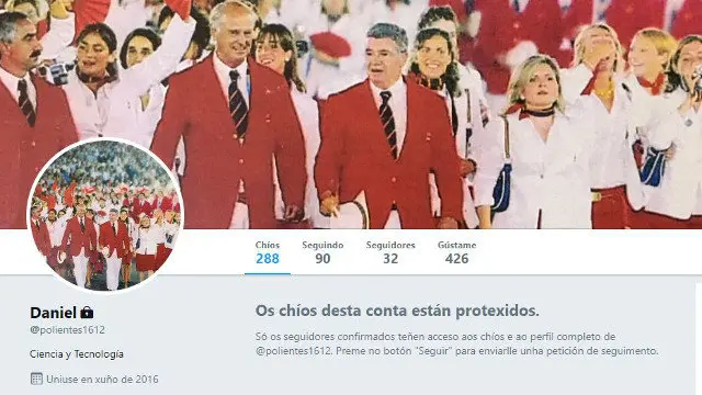 La cuenta falsa que usaba el jefe de la Policía Nacional en Navarra. TWITTER