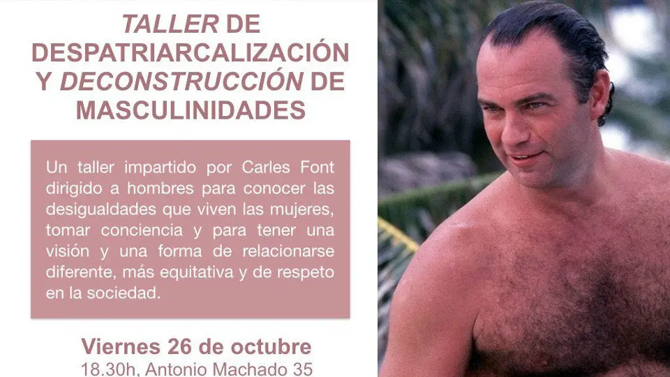 Anuncio del taller, con la imagen de Bertín Osborne. TWITTER (@PODEMELX)