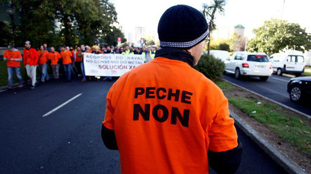 Manifestación en A Coruña de los trabajadores de Alcoa. CABALAR