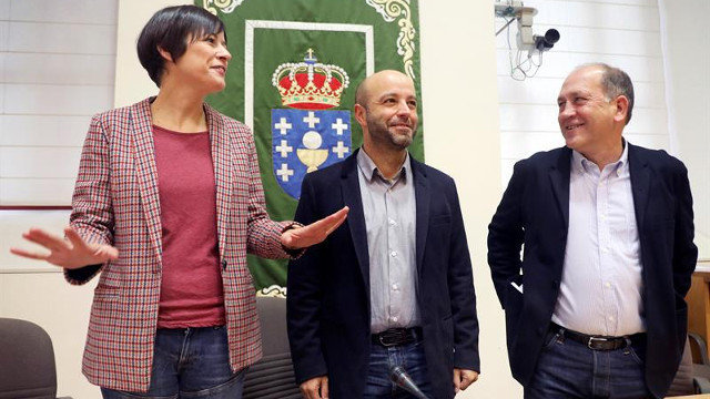 Ana Pontón, Luís Villares e Xoaquín Fernández Leiceaga. XOÁN REY (EFE)