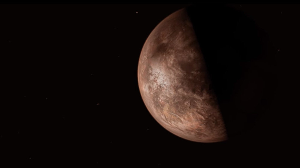Imaxe virtual do novo exoplaneta achado. YOUTUBE (European Southern Observatory)