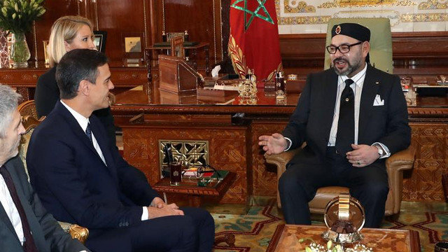 Reunión entre Pedro Sánchez y Mohamed VI. BALLESTEROS (EFE)