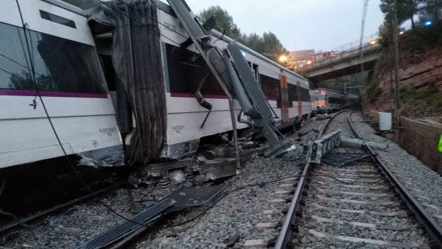 Descarrilamiento de un tren en Vacarisses. TWITTER