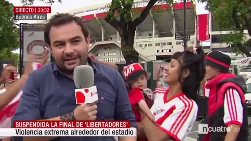 Ángel Sastre, durante la controvertida conexión en directo. EP