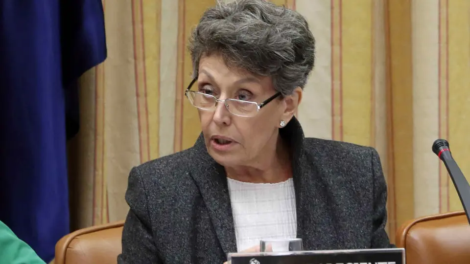 Rosa María Mateo, durante su comperecencia ante la Comisión Mixta de Control Parlamentario. J.J. GUILLÉN (Efe)