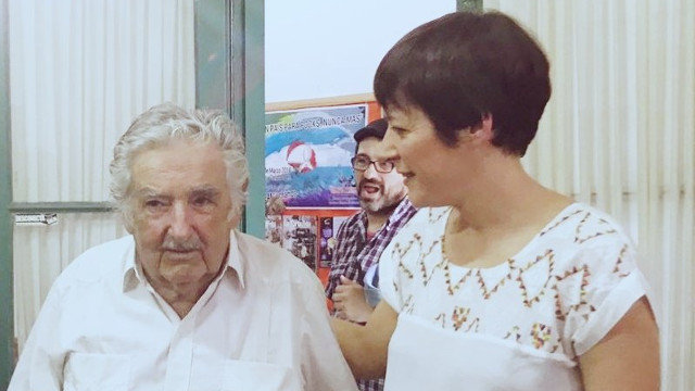 Ana Pontón, con José Mujica