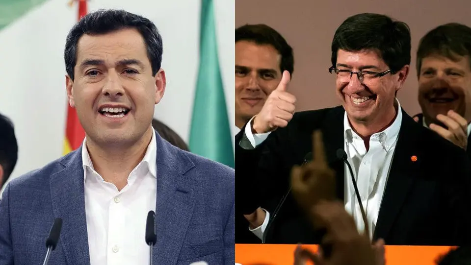 Juanma Moreno y Juan Marín. EFE