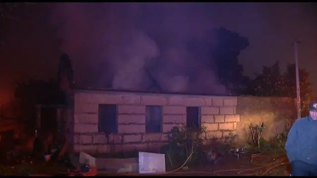 Vivienda calcinada en O Porriño. TVG