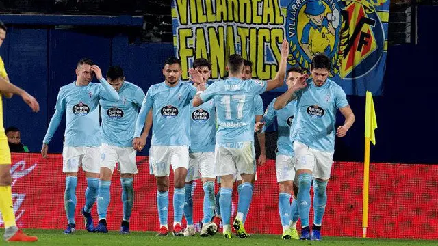 Los jugadores del Celta celebran un gol. EFE