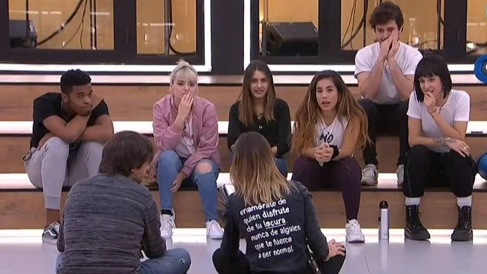 Los concursantes de 'OT', durante el reparto de temas para Eurovisión. TVE