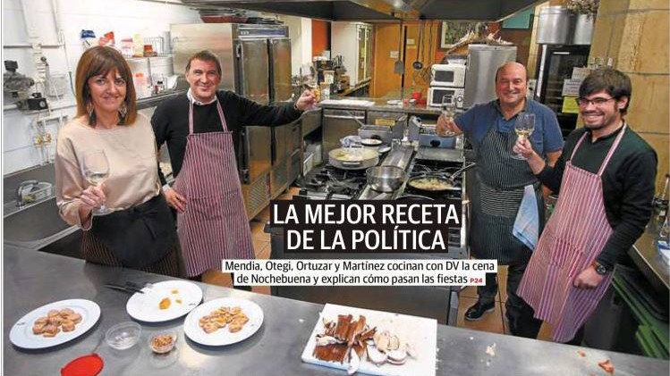 Imagen de la portada del Diario Vasco el 24 de diciembre.