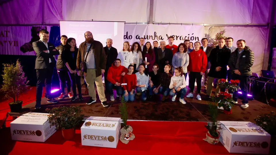 Rodrigo Cota en la entrega de premios a los mejores deportistas pontevedreses. GONZALO GARCÍA