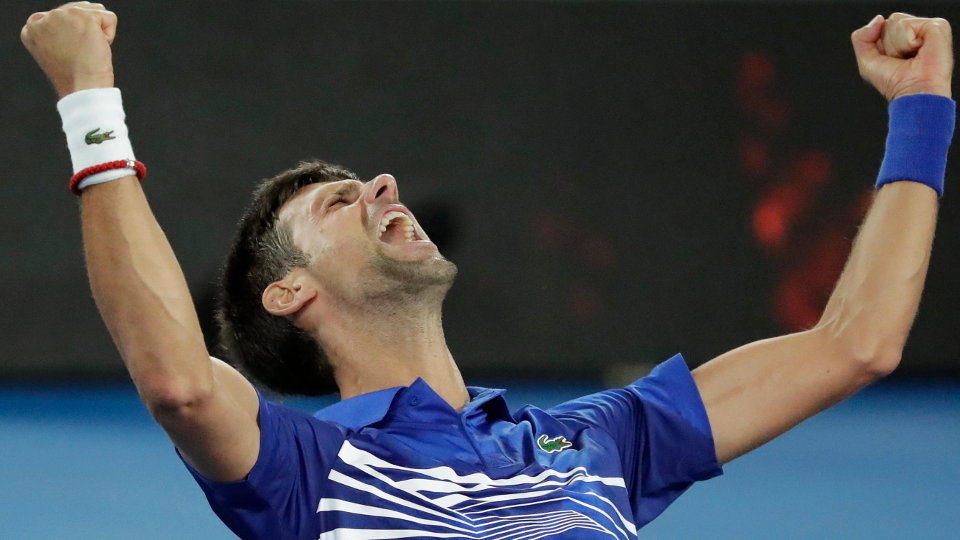 Djokovic celebra la victoria ante Nadal. MAST IRHAM (Efe)