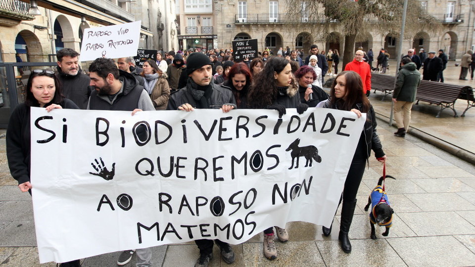 Asistentes a la manifestación celebrada en Lugo. VICTORIA RODRÍGUEZ