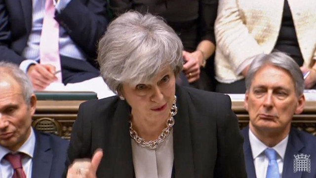 Theresa May, durante su intervención este martes en el Parlamento. PARLIAMENTARY RECORDING UNIT/ EFE