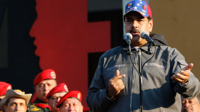 Nicolás Maduro, durante un acto de Goberno con militares este luns en Maracay. EFE