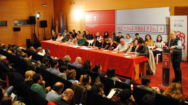 Reunión del PSdeG-PSOE de Pontevedra, este sábado. PSOE