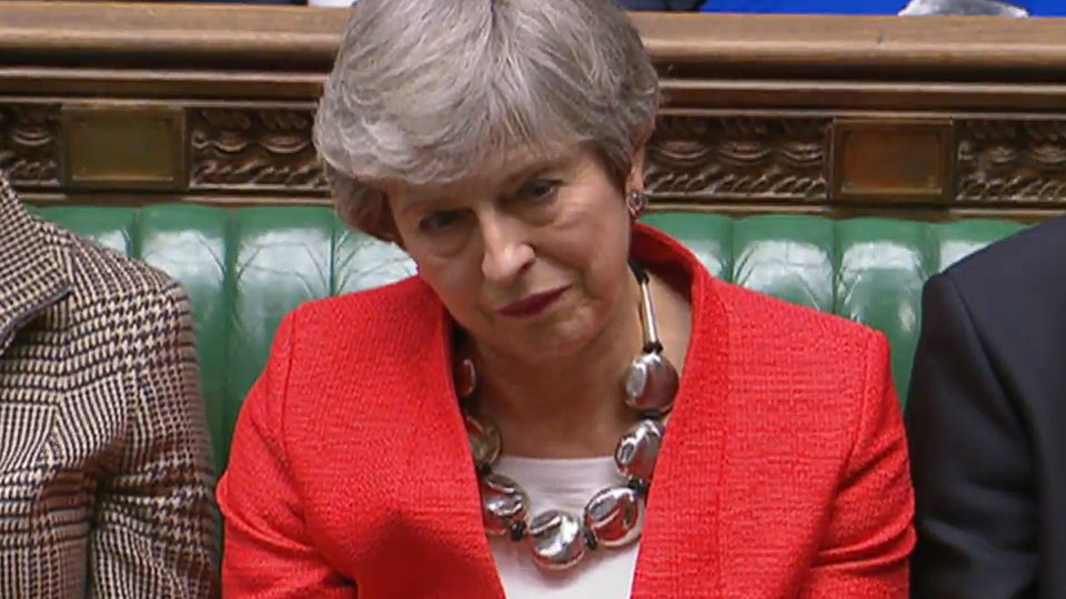 Theresa May, durante la sesión en la Cámara de los Comunes del Parlamento.Efe