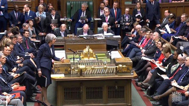 Theresa May, en la Cámara de los Comunes. PARLAMENTO BRITÁNICO