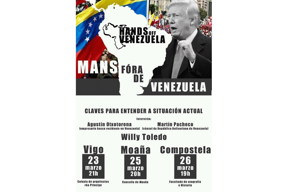 Cartel de la charla Hands Off Venezuela. TWITTER