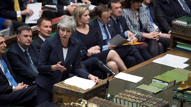 Theresa May, en la Cámara de los Comunes. PARLAMENTO DEL REINO UNIDO