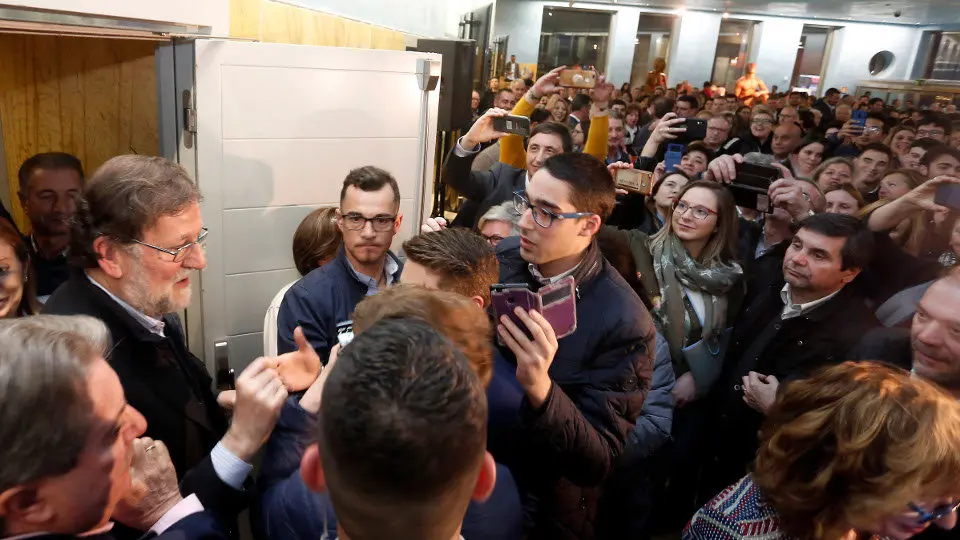 Rajoy, el viernes, en el auditorio de Afundación, en su reparación en Pontevedra. JAVIER CERVERA-MERCADILLO