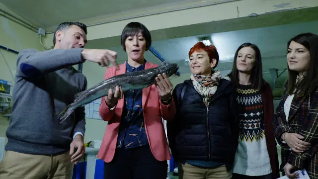 Pontón, cunha pescada na lonxa de Celeiro. EP