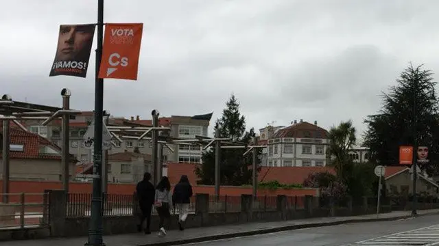 Las banderolas de Ciudadanos que denunció el PSdeG PSDG PONTEVEDRA
