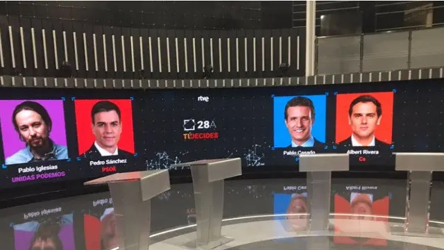 Plató del debate de RTVE. TWITTER