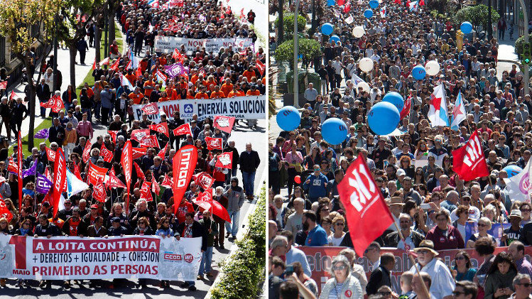 Manifestaciones de UGT y CC.OO en A Coruña y de la CIG en VIGO. CABALAR S.SAS