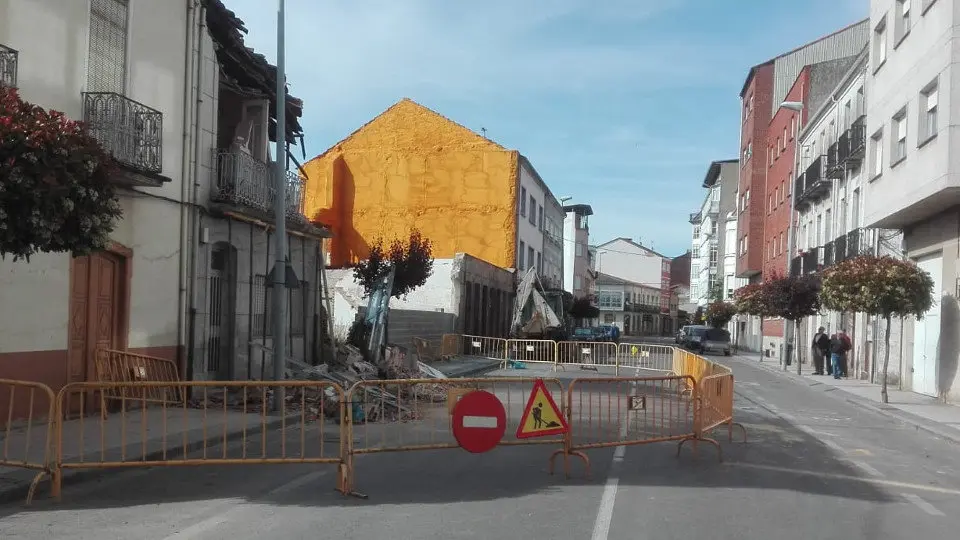 Zona del derrumbe, en Monforte.EP