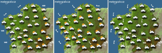 Mapas con la previsión meteorológica. METEOGALICIA