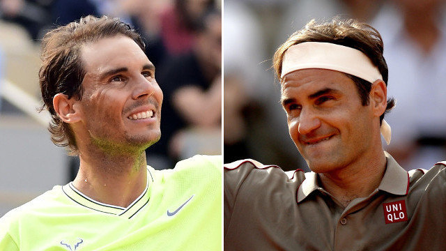 Nadal e Federer tras gañar os seus respectivos encontros. EFE