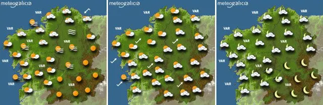Mapas de previsiones de Meteogalicia. EP