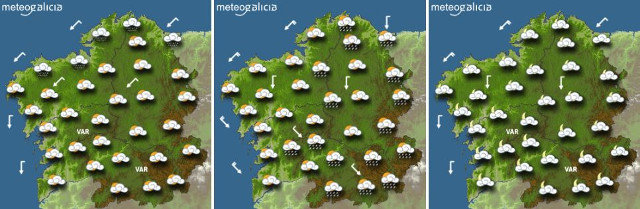 Mapas de previsiones de Meteogalicia. EP