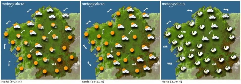 O tempo para este venres. METEOGALICIA