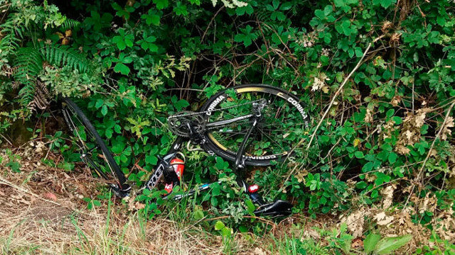 La bicicleta de la víctima del atropello de Cuntis SE