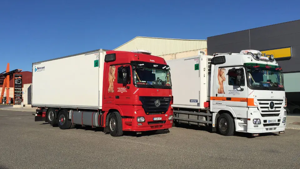 Los camiones en cuesti&oacute;n. TRANSPORTES BENAVENT